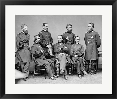 Framed General Sherman and His Staff Print