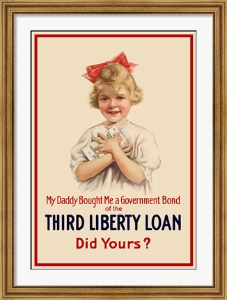 Framed Third Liberty Loan Poster Print