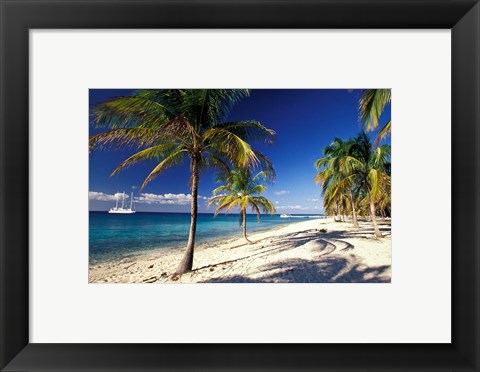 Framed Tropical Beach on Isla de la Juventud, Cuba Print