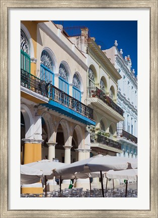 Framed Cuba, Havana, Plaza Vieja, renovated buildings Print