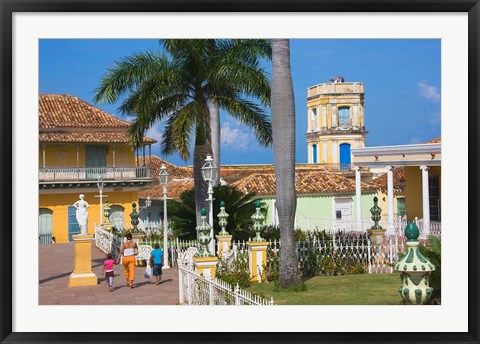 Framed Plaza Mayor, Trinidad, UNESCO World Heritage site, Cuba Print