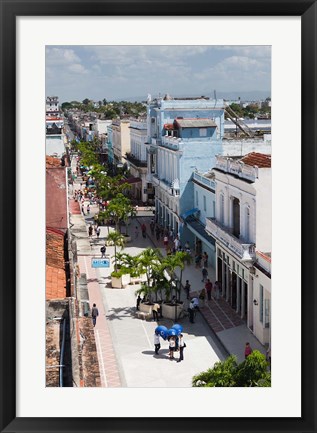 Framed Cuba, Cienfuegos, Avenida 54, pedestrian street Print