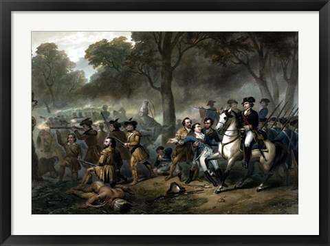 Framed Battle of the Monongahela Print