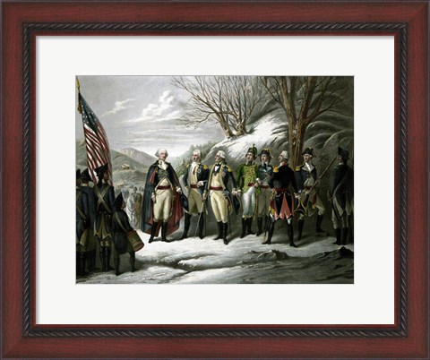 Framed General George Washington and his Military Commanders Print