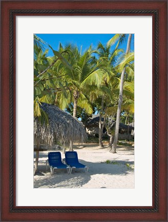 Framed Beach Chairs, Viva Wyndham Dominicus Beach, Bayahibe, Dominican Republic Print