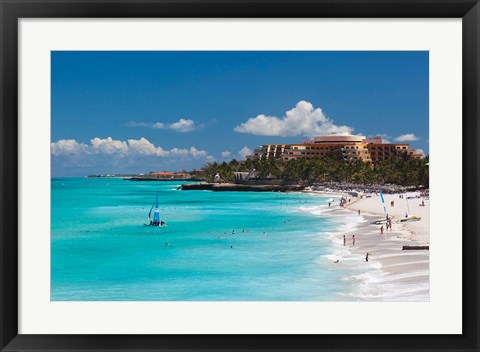 Framed Cuba, Matanzas Province, Varadero, aerial view of Varadero Beach Print