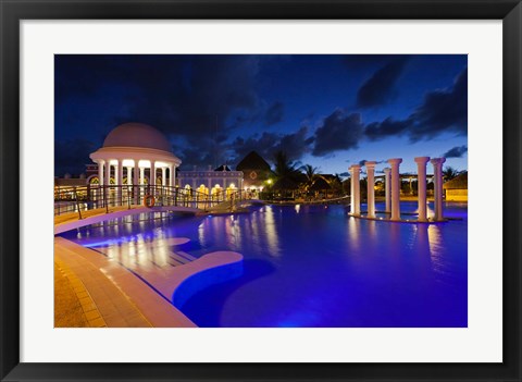 Framed Cuba, Varadero, Hotel Iberostar Varadero (night) Print