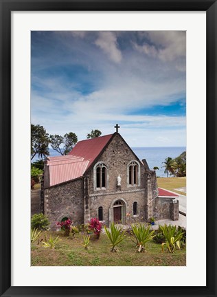 Framed Dominica, Roseau, Grand Bay Area, Berekua church Print