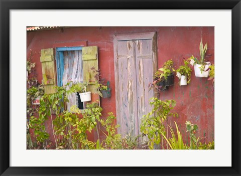 Framed Fisherman&#39;s House on Malendure Beach, Basse-Terre, Guadaloupe, Caribbean Print