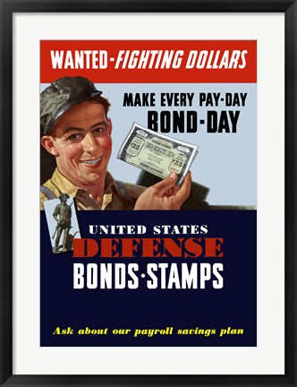 Framed Wanted - Fighting Dollars Print