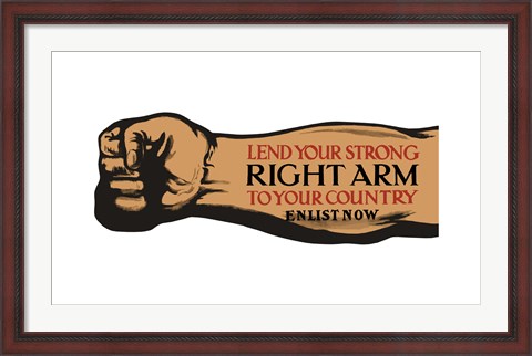 Framed Lend Your Arm - Enlist Now Print