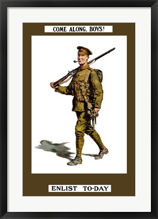 Framed Come Along Boys, Enlist Today Print