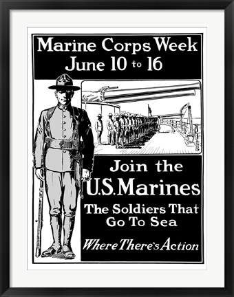 Framed Join the U.S. Marines Print