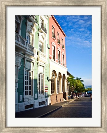 Framed Typical Colonial Architecture, San Juan, Puerto Rico, Print