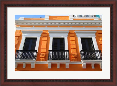 Framed Puerto Rico, Old San Juan, Colonial architecture Print