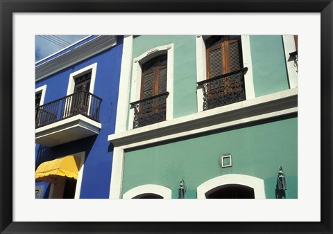 Framed Street Scene, Old San Juan, Puerto Rico Print