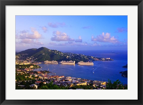 Framed Caribbean, St Thomas, USVI, Charlotte Amalie Print