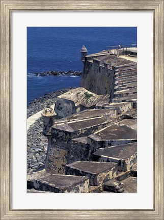 Framed Aerial view of El Morro Fort, Old San Juan, Puerto Rico Print