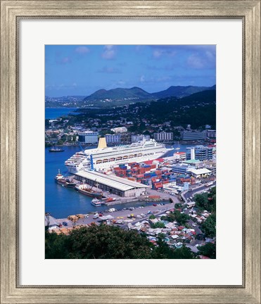 Framed Castries, St Lucia, Caribbean Print