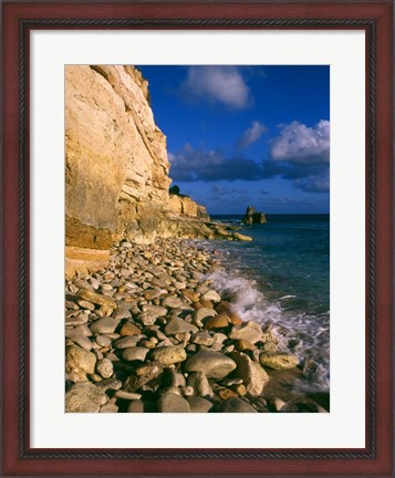 Framed Cliffs at Cupecoy Beach, St Martin, Caribbean Print