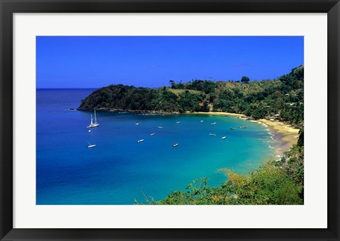 Framed Quiet Cove, Tobago, Caribbean Print