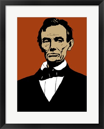 Framed Civil War Era President Abraham Lincoln Print