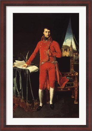 Framed Napoleon Bonaparte in Red Print
