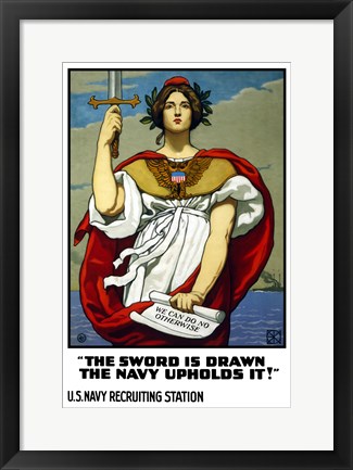 Framed Lady Liberty - U.S. Navy Print
