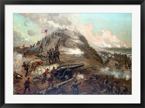 Framed Union Army&#39;s capture of Fort Fisher Print