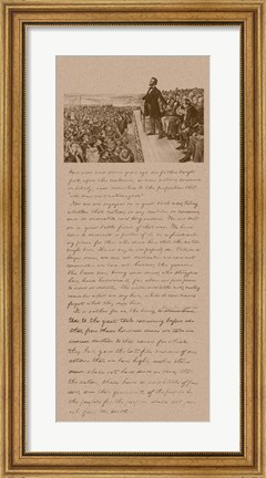 Framed President Abraham Lincoln and Gettysburg Address Print