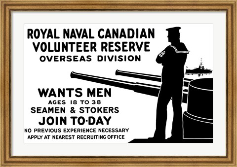 Framed Royal Naval Canadian Volunteer Reserve Print