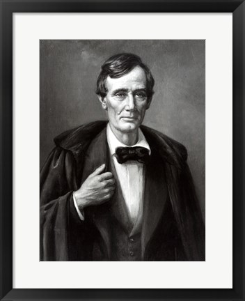 Framed President Abraham Lincoln Wearing Overcoat Print