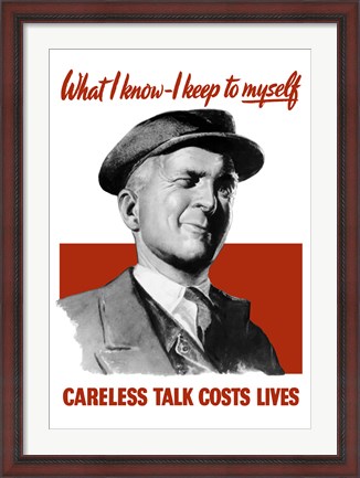 Framed Careless Talk Costs Lives - Man Winking Print