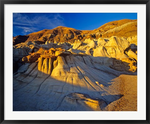 Framed Hoodoo rock formations, Drumheller Alberta, Canada Print