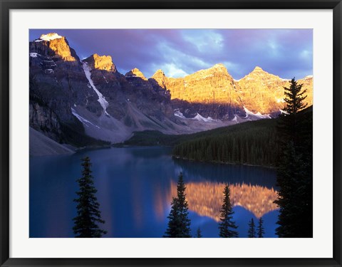 Framed Lake Moraine at First Light, Banff National Park, Alberta, Canada Print