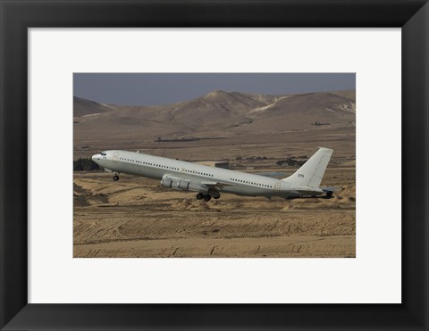 Framed Boeing 707 Re&#39;em of the Israeli Air Force over Israel Print