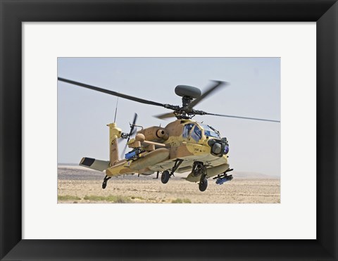 Framed AH-64D Saraph helicopter of the Israeli Air Force Print