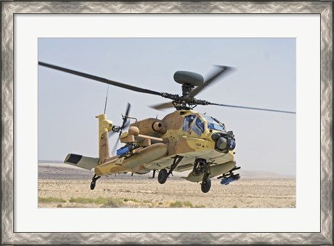 Framed AH-64D Saraph helicopter of the Israeli Air Force Print