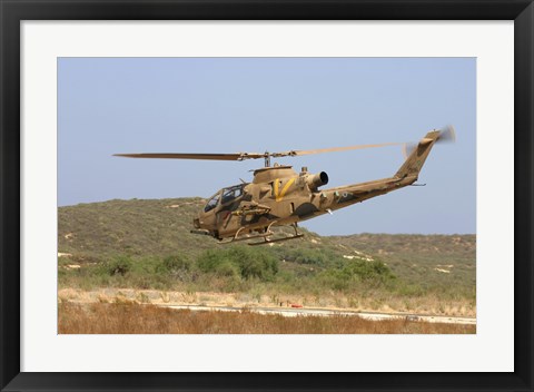 Framed AH-1S Tzefa attack helicopter of the Israeli Air Force Print