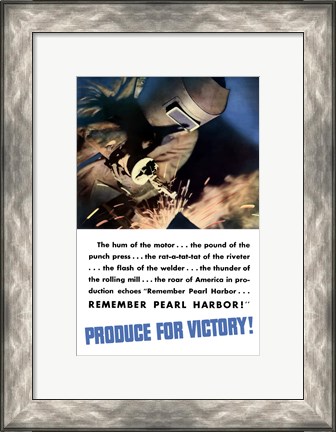 Framed Produce for Victory - Remember Pearl Harbor Print