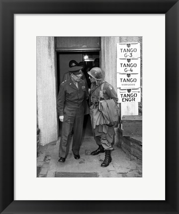 Framed Generals Eisenhower and Ridgway (WWII) Print