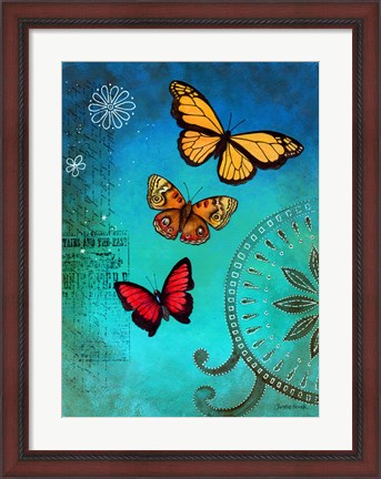 Framed Fluorescent Blue Butterfly Print