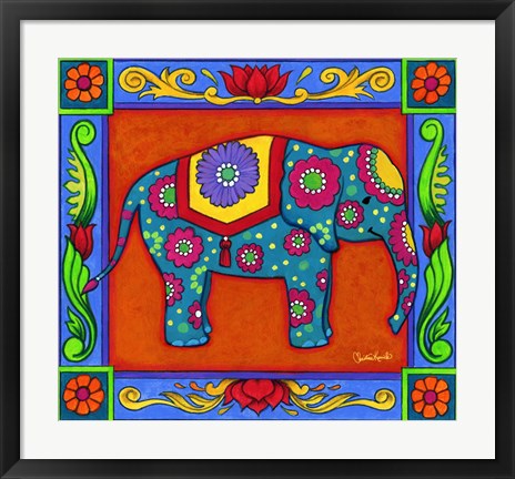 Framed Mosaic Elephant Print