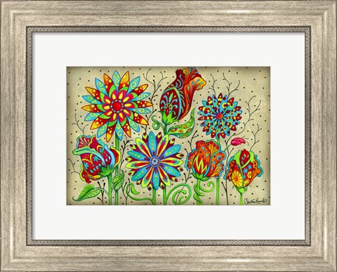 Framed Mosaic Flowers-Festival Print