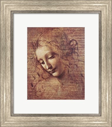 Framed Head of a Young Woman with Tousled Hair Print