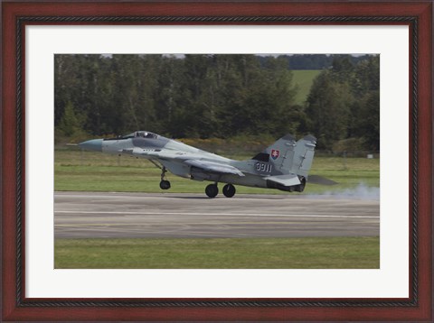 Framed Slovak Air Force MiG-29AS Fulcrum Landing on the Runway Print