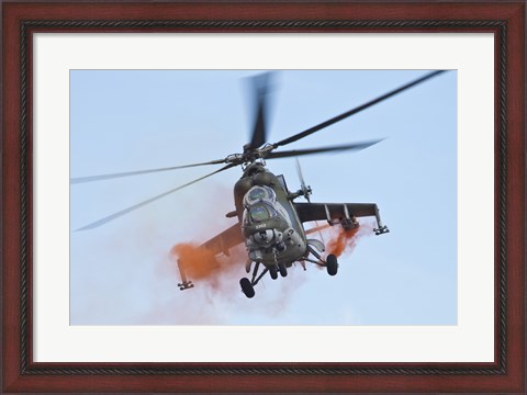 Framed Czech Air Force Mi-35 Hind Helicopter Print