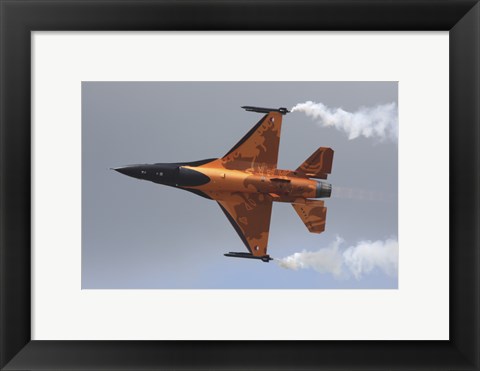 Framed Dutch Air Force F-16A During a Flight Demonstration Print