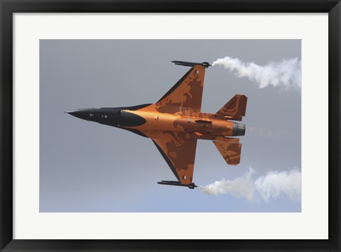 Framed Dutch Air Force F-16A During a Flight Demonstration Print