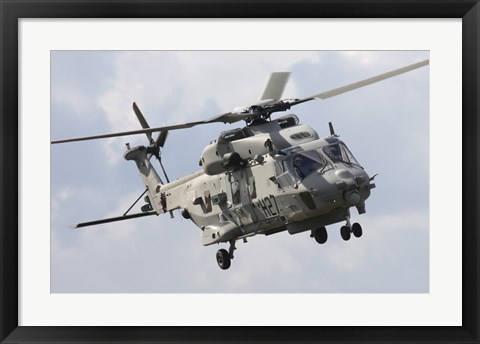 Framed Italian Navy EH101 Helicopter Prepares for Landing Print